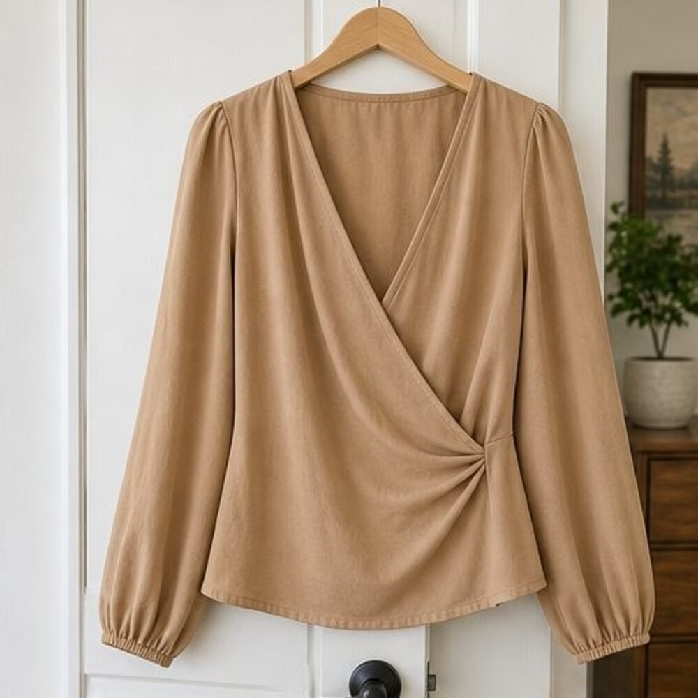 Camel Wrap Blouse